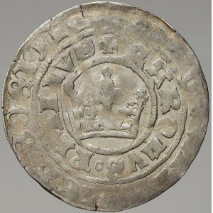 Karel IV. (1346-78). Pražský groš (3,13 g). Pinta-V.a. V opise PRIIIUS (Pinta neuvádí). n. nedor.