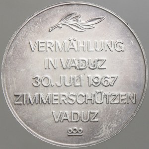 Liechtenstein. Hans Adam II. (1989-). Svatební medaile s princeznou Marií Kinskou 1967.