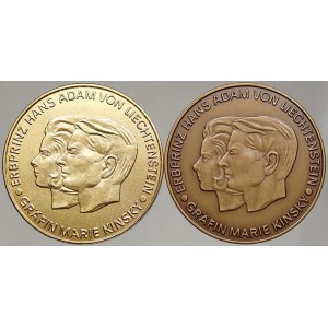 Liechtenstein. Svatební medaile s princeznou Marií Kinskou 1967.