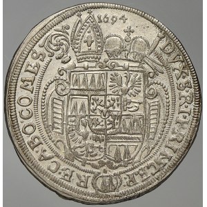 Olomouc, arcibiskupství. Karel II. Liechtenstein (1664-95). XV krejcar 1694.