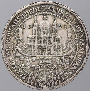 Salzburg, arcibiskupství. ½ tolar 1628 katedrála.