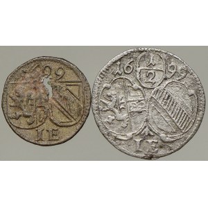 Salzburg, arcibiskupství. ½ krejcar 1699 IE, fenik 1699 IE