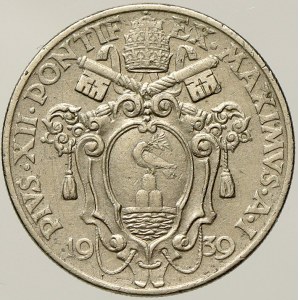 Vatikán, církevní stát. Pius XII. (1939-58). 20 centesimi 1939