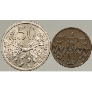 Československo 1919 – 1938. 50 hal. 1931, 10 hal. 1934