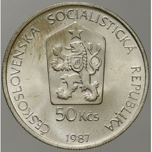 Československo 1953 - 1992. 50 Kčs 1987 kůň Převalského, plexi pouzdro
