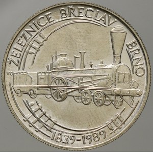 Československo 1953 - 1992. 50 Kčs 1989 železnice Břeclav - Brno, plexi pouzdro