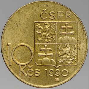 Československo 1953 – 1992. 10 Kčs 1990 Masaryk (Ronai)