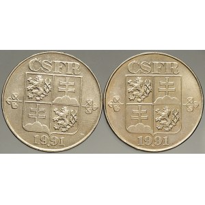 Československo 1953 – 1992. 5 Kčs 1991, obě varianty