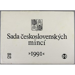 Sady mincí ČSSR – ČSFR - ČR. Sada oběhových mincí 1991 s 10 Kčs Štefánik