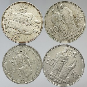 Slovenský štát 1938-45. 20 Ks 1941 (3x), 10 Sk 1944