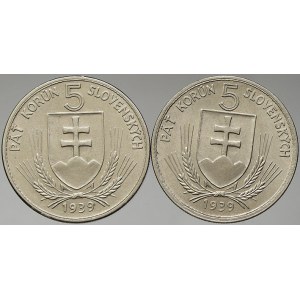 Slovenský štát 1938-45. 5 Ks 1939 Hlinka