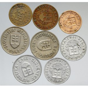 Slovenský štát 1938-45. 10 hal. 1939, 1942, 20 hal. 1940, 1942, 1943, 50 hal. 1941 (2x), 1943