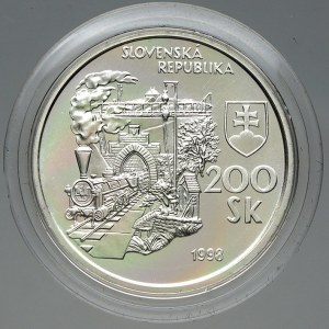 Slovenská republika 1993 – 2008. 200 Sk 1998 První vlak