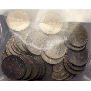 Konvoluty. Konvolut 40 ks 5 Kčs mincí 1966-1980