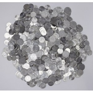 Konvoluty. Konvolut více než 600 ks hliníkových mincí 1 hal. až 10 hal. 1953-1990