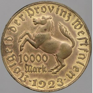 zahraniční žetony a známky. Německo. Westfalen. 10.000 M 1923 Stein. Jeager-N20. dr. hry
