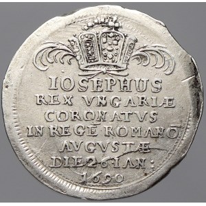 Josef I. Malý žeton ke korunovaci na římského krále v Augsburku 26.1.1690.