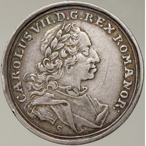 Karel VII. Medaile na volbu za římského císaře ve Frankfurtu 1742.