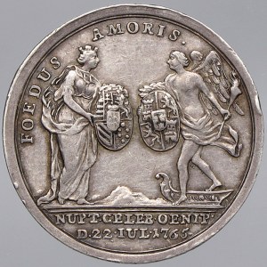 Leopold II. Medaile na sňatek s Marií Ludovicou 1765.