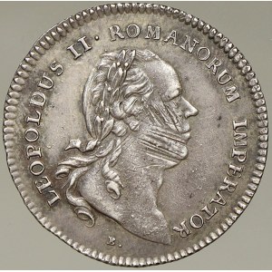Leopold II. Menší žeton na volbu za římského císaře ve Frankfurtu 1790.