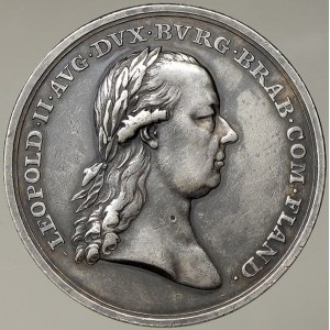 Leopold II. Větší medaile na holdování v Belgii 1791.