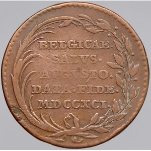 Leopold II. Větší žeton na holdování v Belgii 1791.