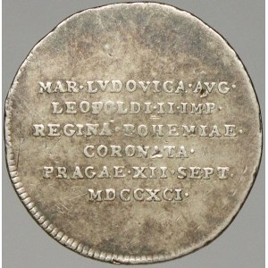Marie Ludovika. Korunovační žeton na korunovaci v Praze 1791.