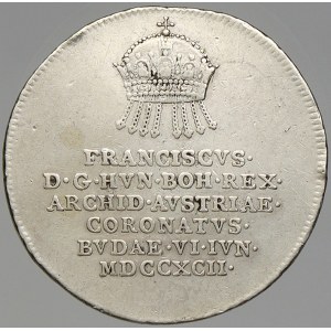František II. / I. Korunovační žeton na korunovaci v Budíně 1792.