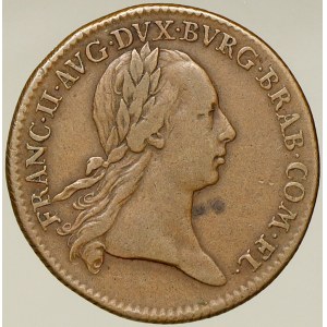 František II. / I. Malý žeton na holdování v Belgii (Bruselu) 1794.
