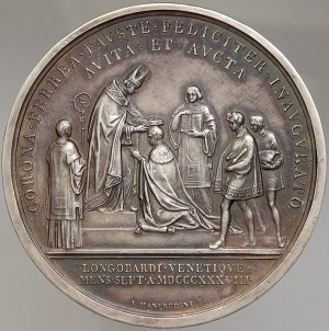 Ferdinand V. Velká stříbrná medaile na korunovaci Ferdinand V. v Miláně na lombardsko-benátského krále.