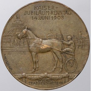 František Josef I. 50 let vlády 1848 – 1908, královský jubilejní závodní den (dostihy).