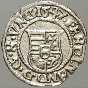 Ferdinand I. Denár 1547 KB. Husz.-935. dr. hr.