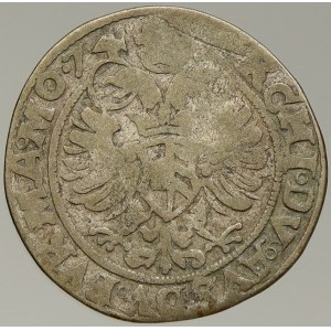 Maxmilián II. Bílý groš 1574 Jáchymov – Geitzköfler. MKČ-237. Starý podložní štítek + sáček