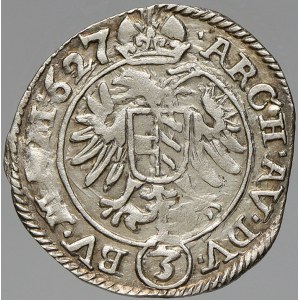 Ferdinand II. 3 krejcar 1627 Praha - Hübmer. MKČ-760