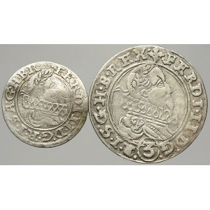 Ferdinand II. 3 krejcar 1628 Olomouc, 1 krejcar 1628 Olomouc