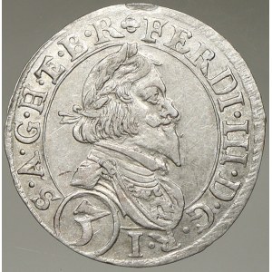 Ferdinand III. 3 krejcar 1638 Sv. Vít. KM-835. mírně prohnut