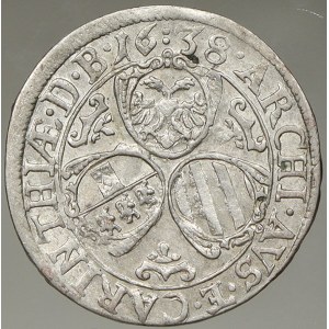 Ferdinand III. 3 krejcar 1638 Sv. Vít. KM-835. mírně prohnut