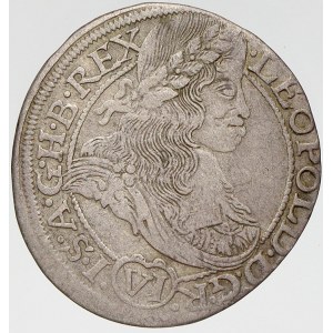 Leopold I. VI krejcar 1665 Kladsko-FBL. nep. excentr.