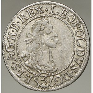 Leopold I. 3 krejcar 1665 KB. Nech.-1208