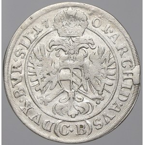 Leopold I. 3 krejcar 1701 Břeh – Brettschneider. Nech.-944