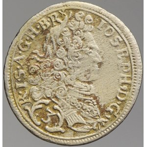 Josef I. 3 krejcar 1707 Mnichov. zlatistvá patina