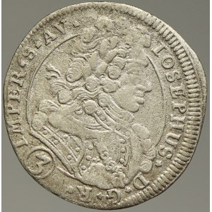 Josef I. 3 krejcar 1708 BW K. Hora