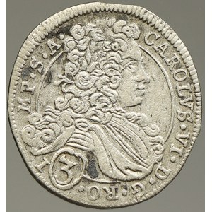 Karel VI. 3 krejcar 1712 K. Hora