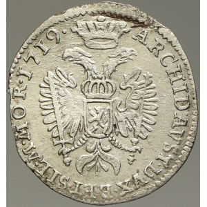 Karel VI. 3 krejcar 1719 Praha – Scharff