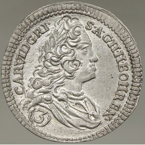 Karel VI. 3 krejcar 1740 Praha. Nov.-19. mírně prohnut