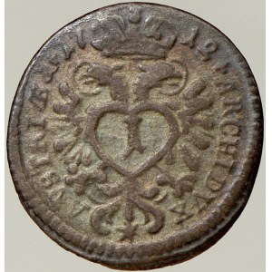 Karel VI. 1 krejcar 1712 Mnichov. Nov.-15/2. patina