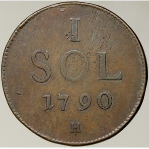 Leopold II. I sol 1790 H – ražba pro Lucembursko. Nov.-6. dr. hry