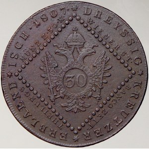 František II. / I. Cu 30 krejcar 1807 A. n. pórovitý