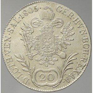 František II. / I. 20 krejcar 1805 A - říšská koruna