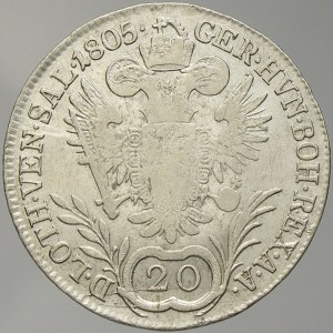 František II. / I. 20 krejcar 1805 B - říšská koruna